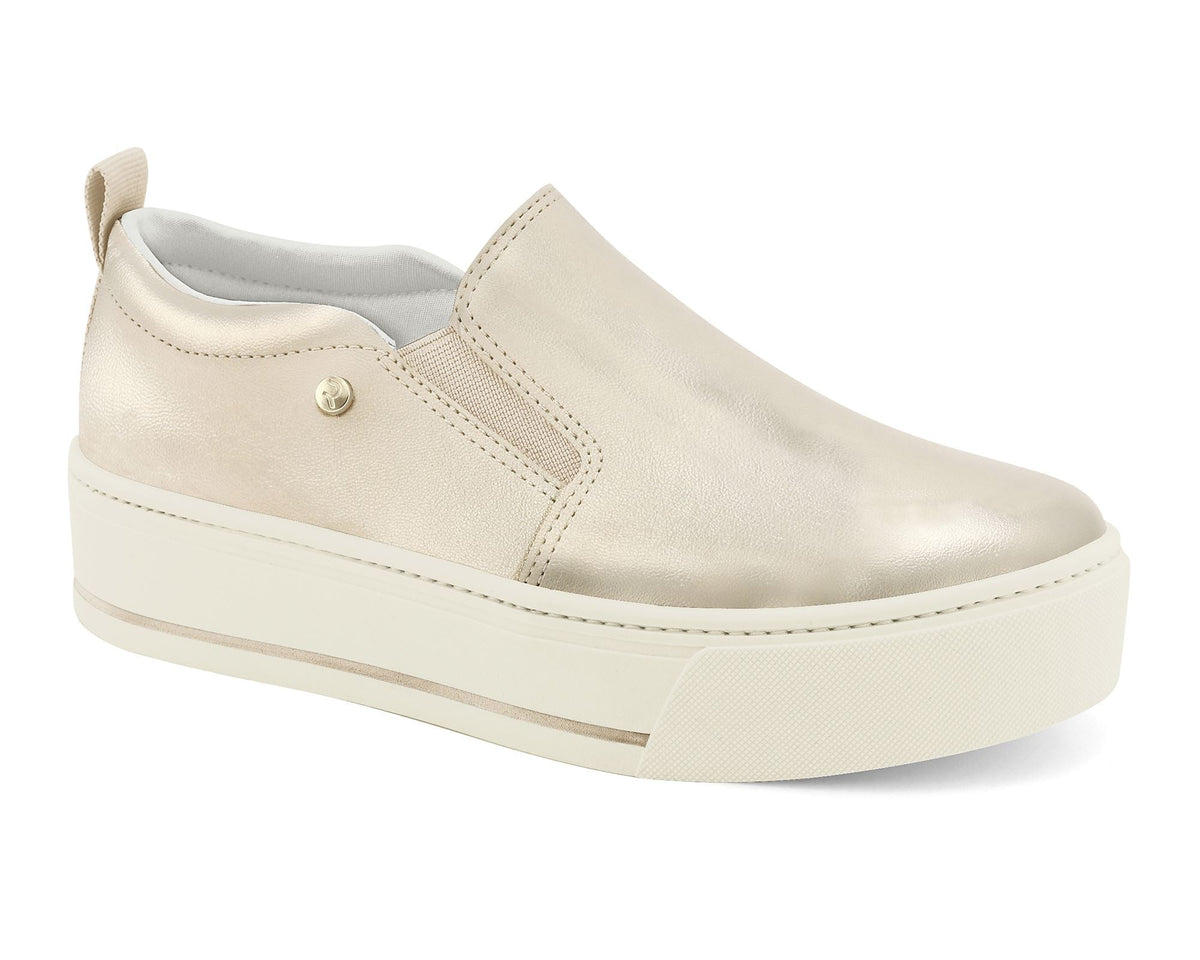 Tênis Metalizado Ouro Feminino Slip On Ramarim 2397221-18