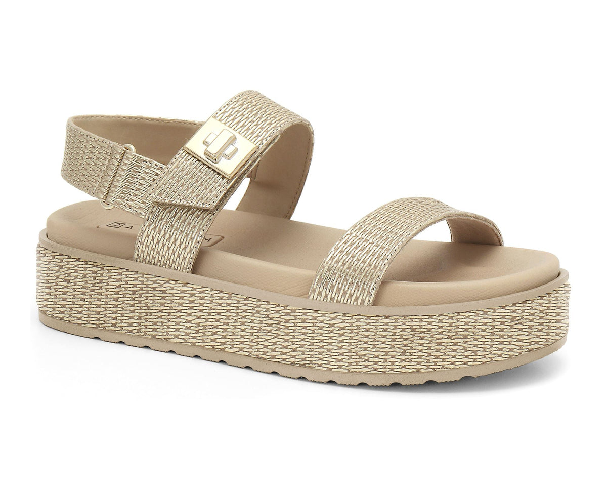 Sandália Flatform Feminina Ouro Ramarim 2443206-1