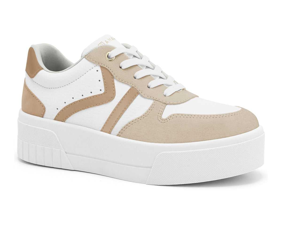 Tênis Plataforma Feminino Almond Branco SNK Ramarim 2484104-4